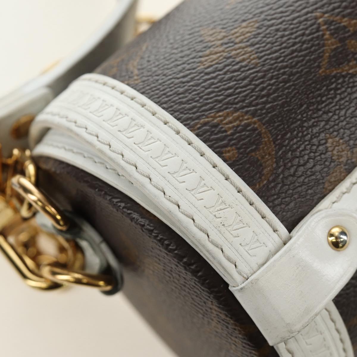 LOUIS VUITTON Monogram Papillon Trunk Shoulder Bag White M81485 LV Auth 184393SM