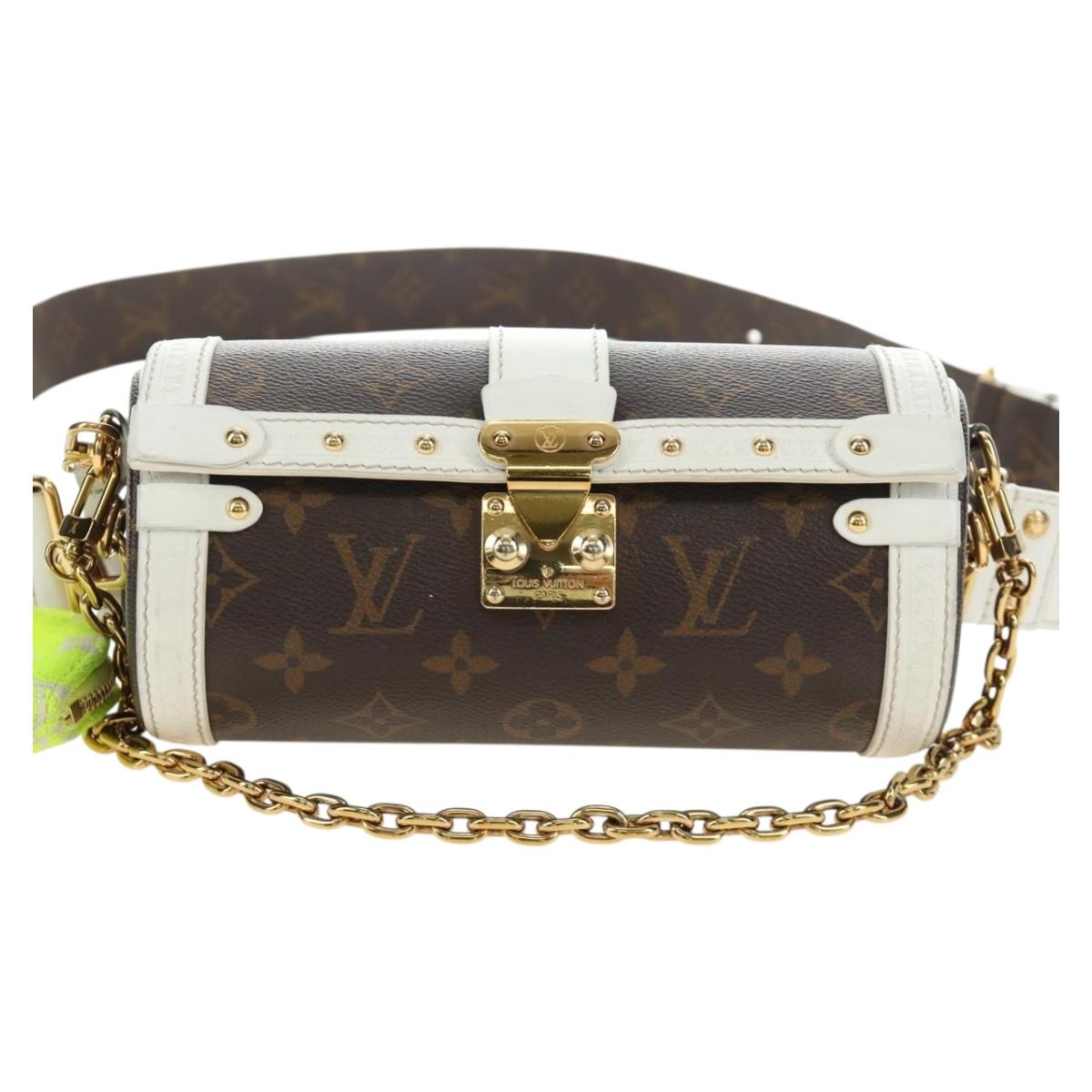 LOUIS VUITTON Monogram Papillon Trunk Shoulder Bag White M81485 LV Auth 184393SM