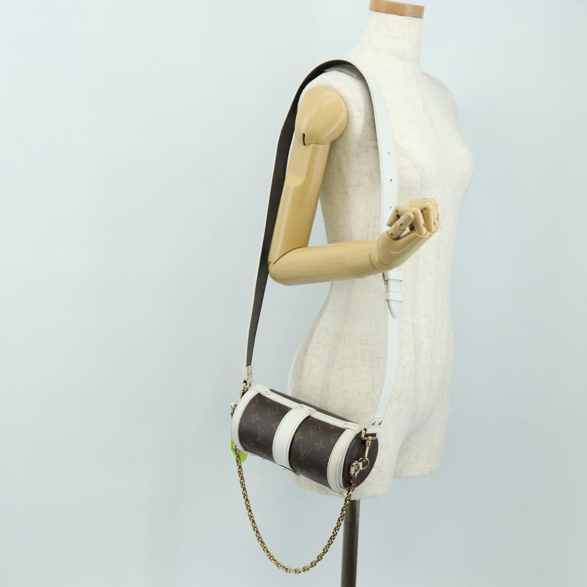 LOUIS VUITTON Monogram Papillon Trunk Shoulder Bag White M81485 LV Auth 184393SM