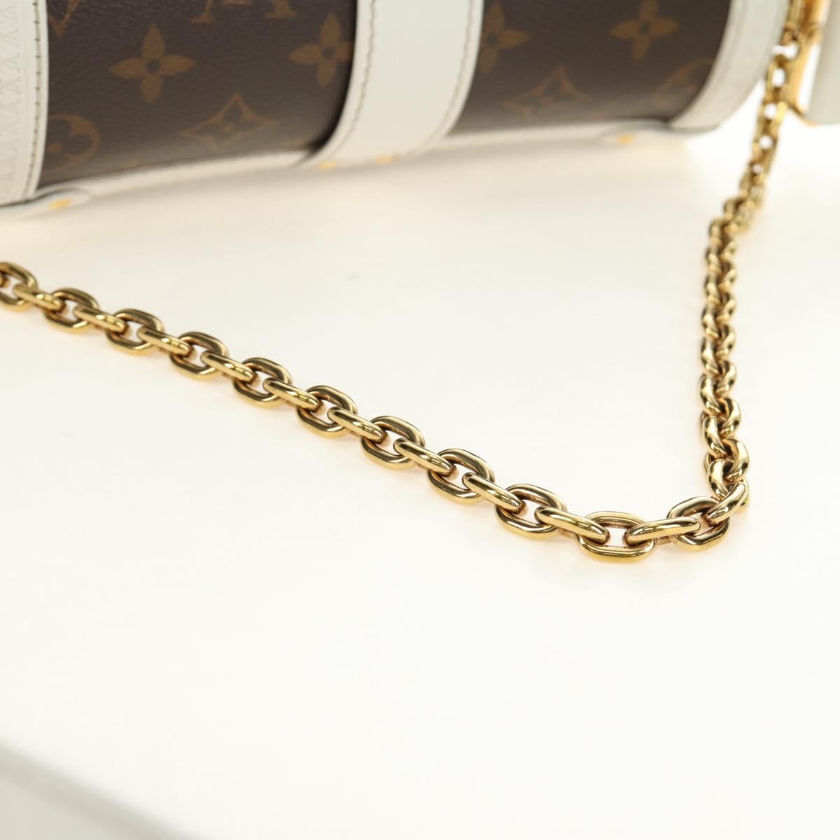 LOUIS VUITTON Monogram Papillon Trunk Shoulder Bag White M81485 LV Auth 184393SM