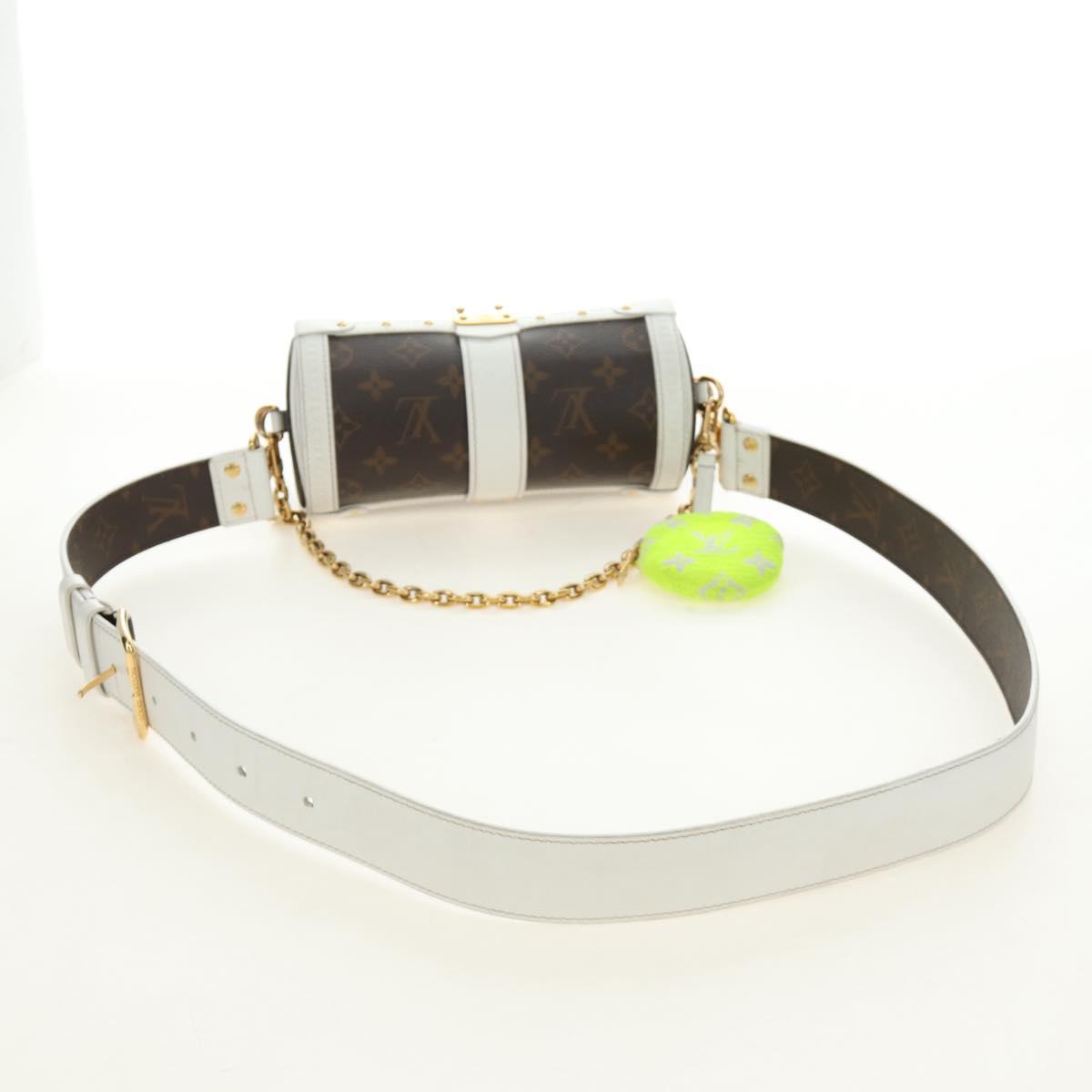 LOUIS VUITTON Monogram Papillon Trunk Shoulder Bag White M81485 LV Auth 184393SM
