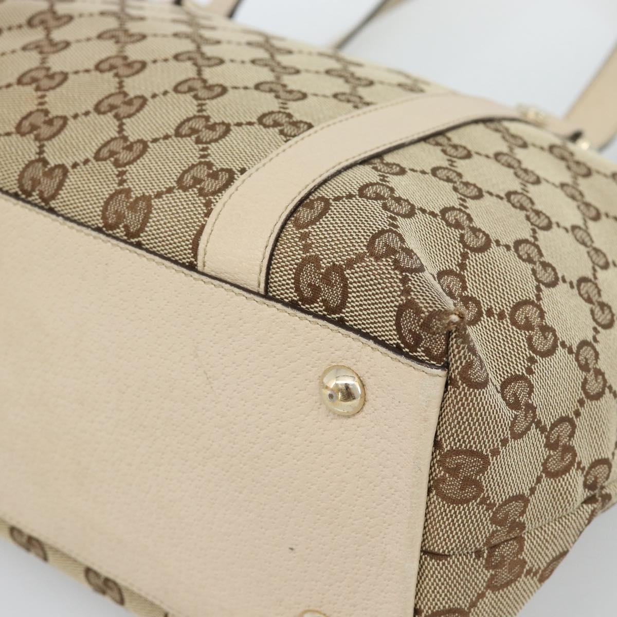 GUCCI GG Canvas Abbey Tote Bag Beige Gold 141470 Auth 184405