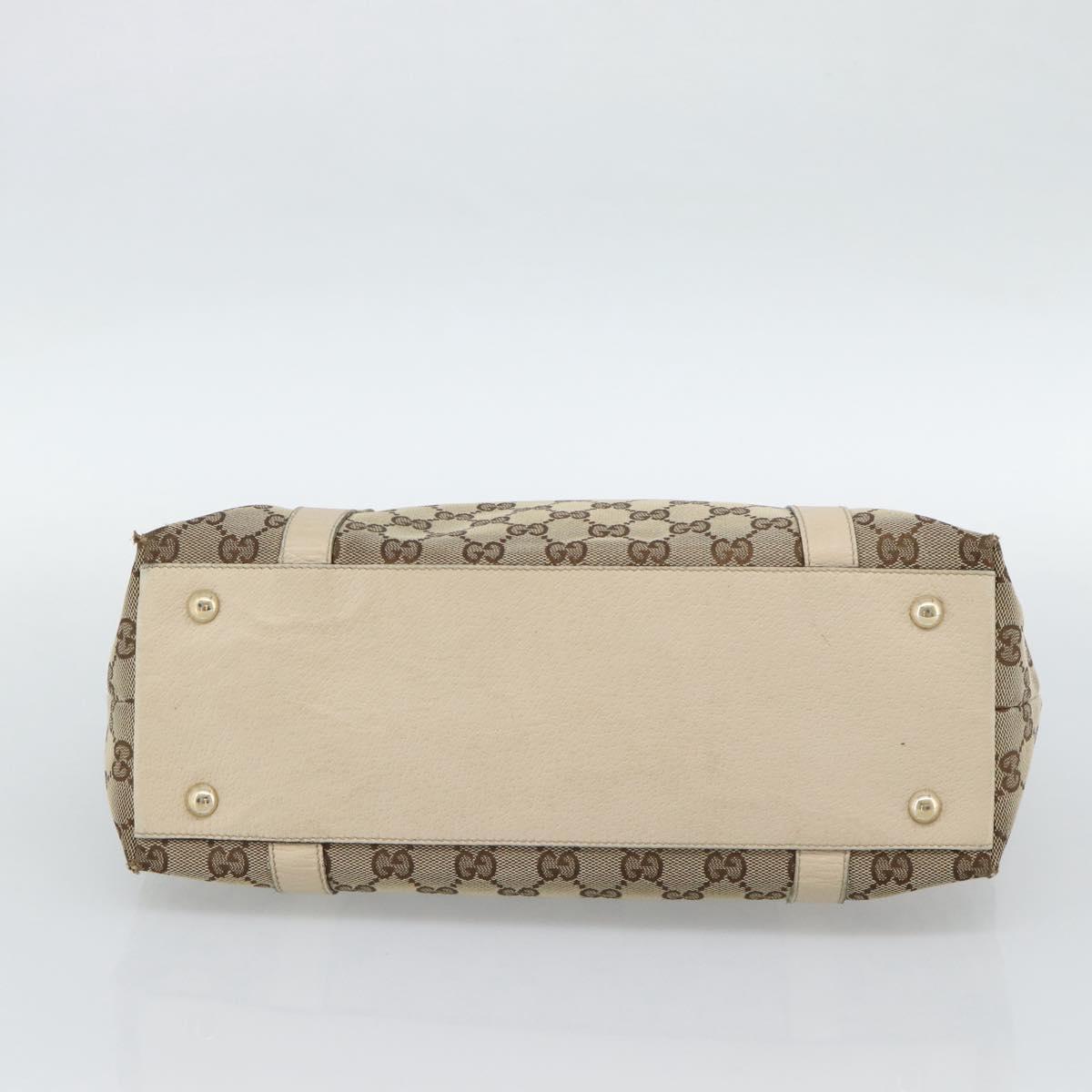 GUCCI GG Canvas Abbey Tote Bag Beige Gold 141470 Auth 184405