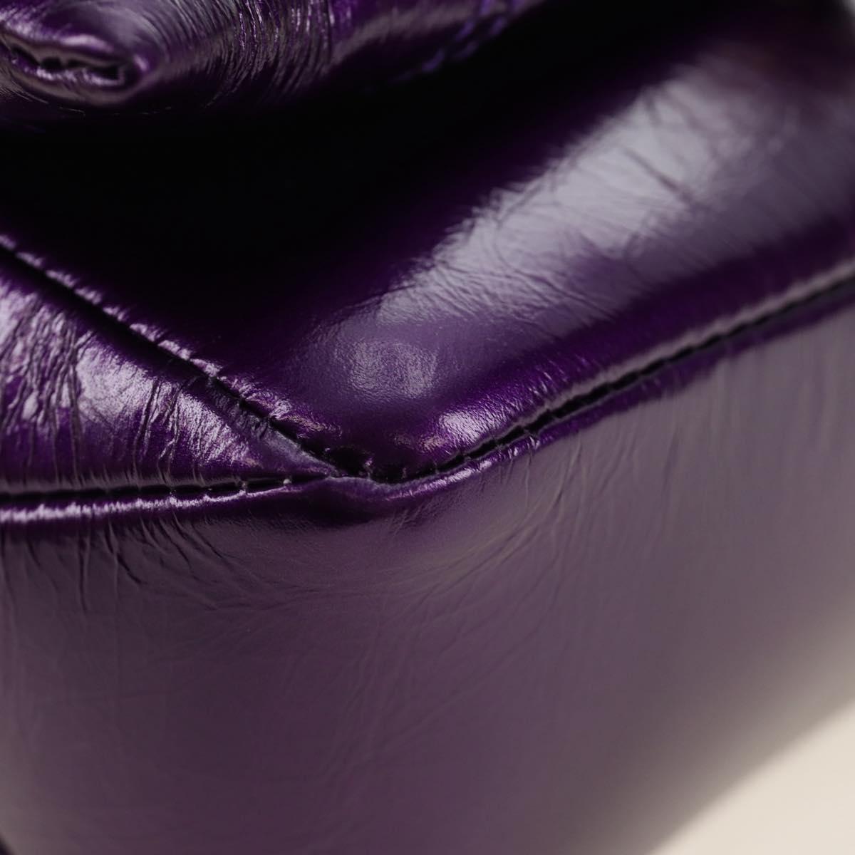 BVLGARI Serpenti Cabochon Cross Body Bag Leather Purple Gold Auth 184409SAM