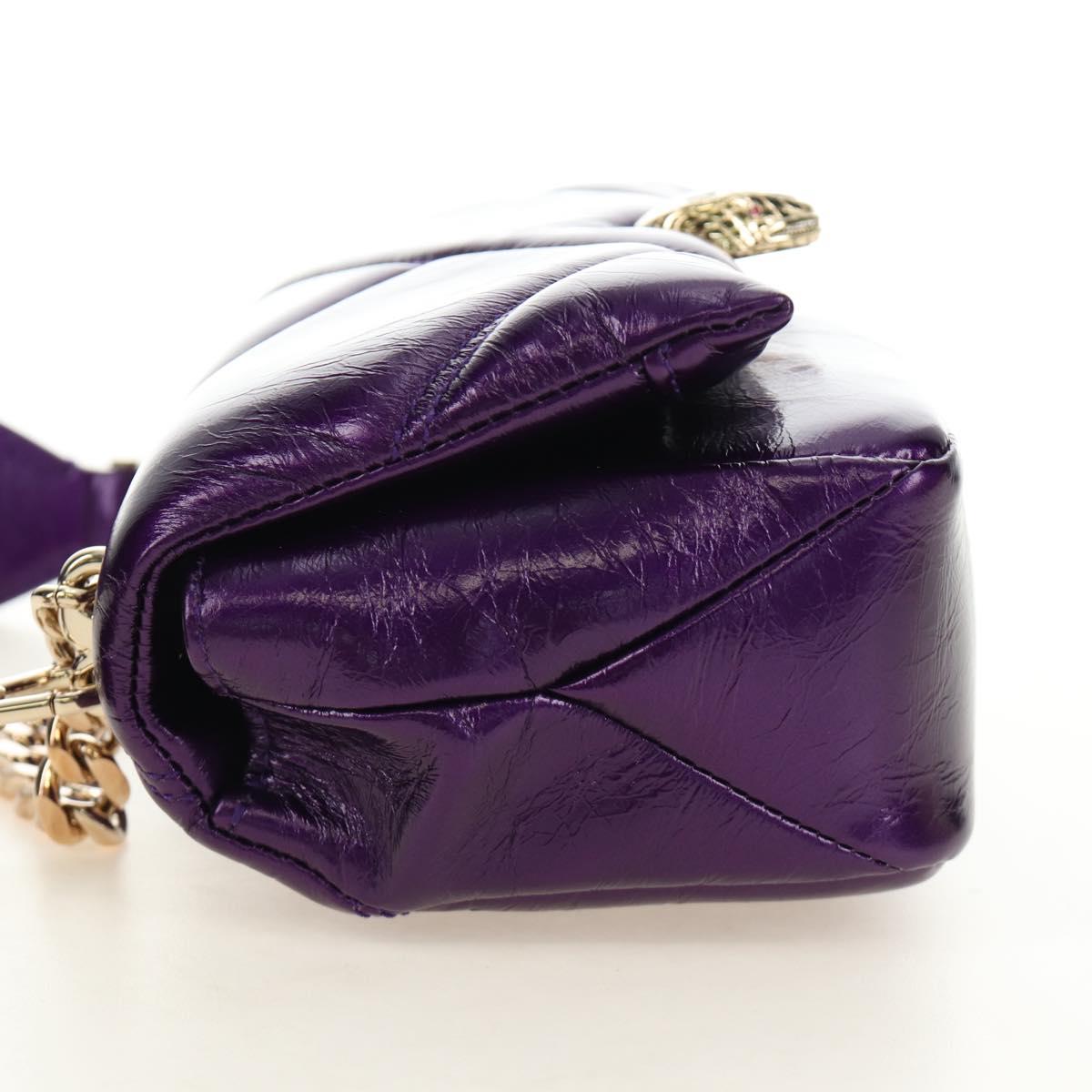 BVLGARI Serpenti Cabochon Cross Body Bag Leather Purple Gold Auth 184409SAM