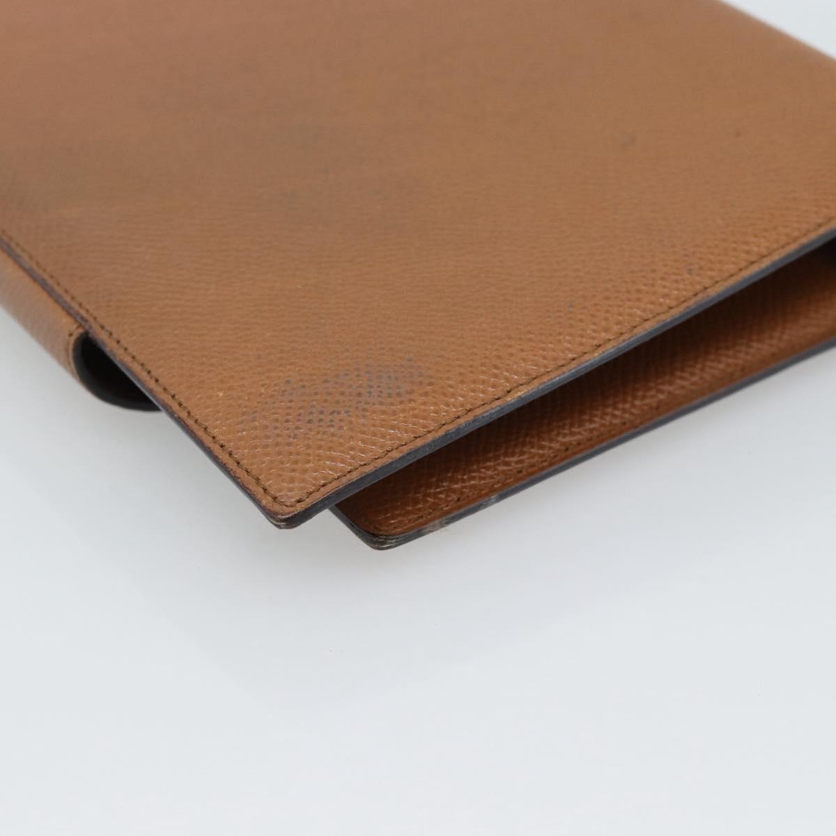 BVLGARI Day Planner Cover Leather Brown Gold Auth 184414