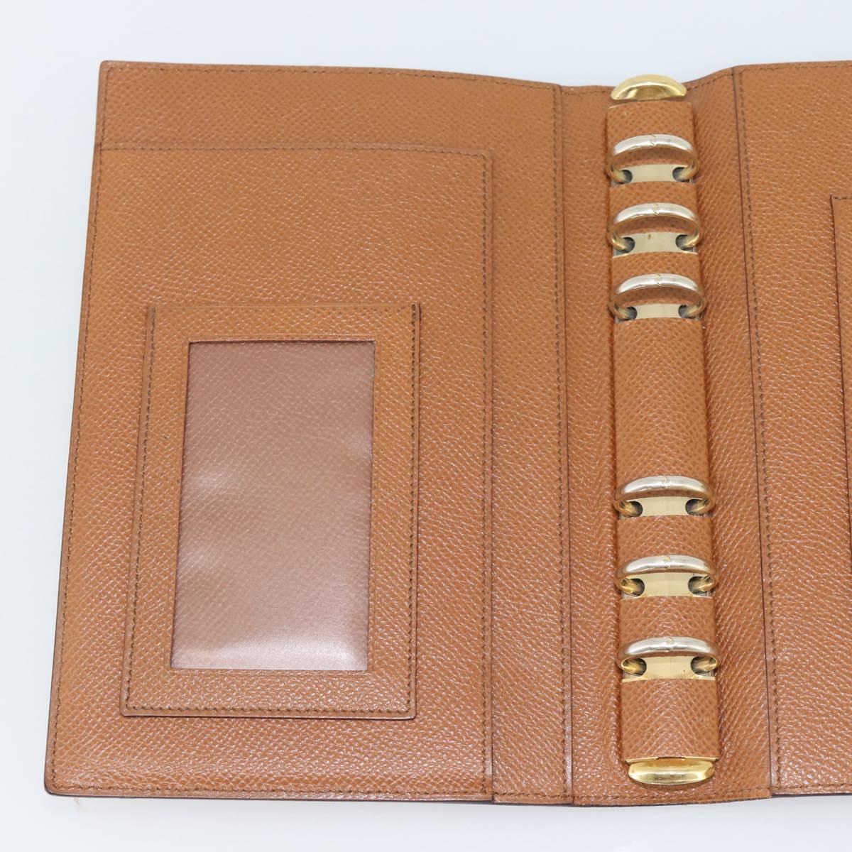 BVLGARI Day Planner Cover Leather Brown Gold Auth 184414