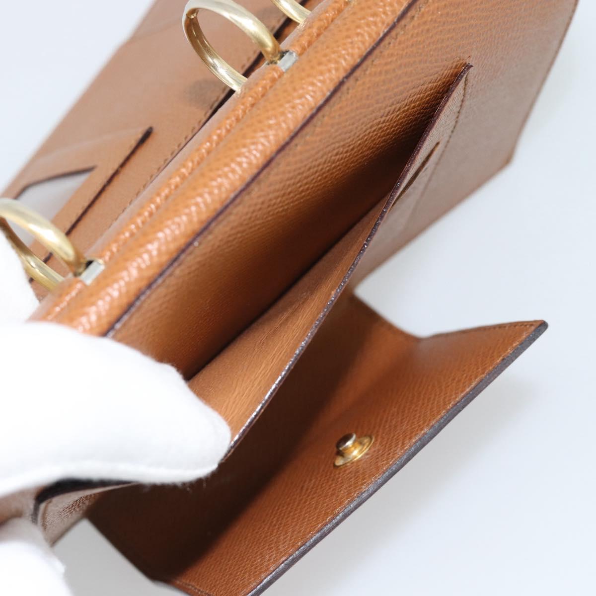 BVLGARI Day Planner Cover Leather Brown Gold Auth 184414