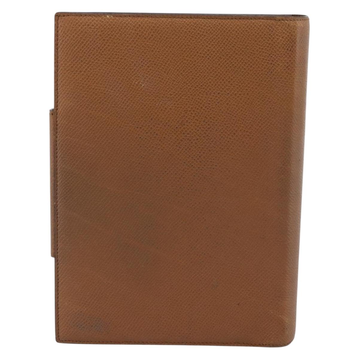BVLGARI Day Planner Cover Leather Brown Gold Auth 184414