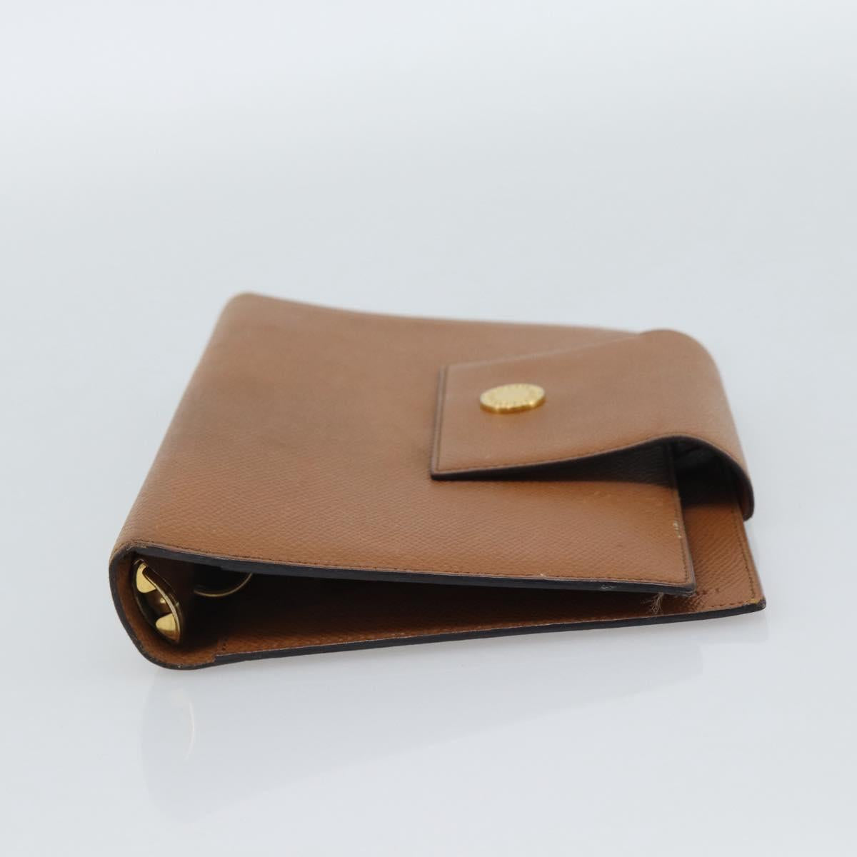 BVLGARI Day Planner Cover Leather Brown Gold Auth 184414