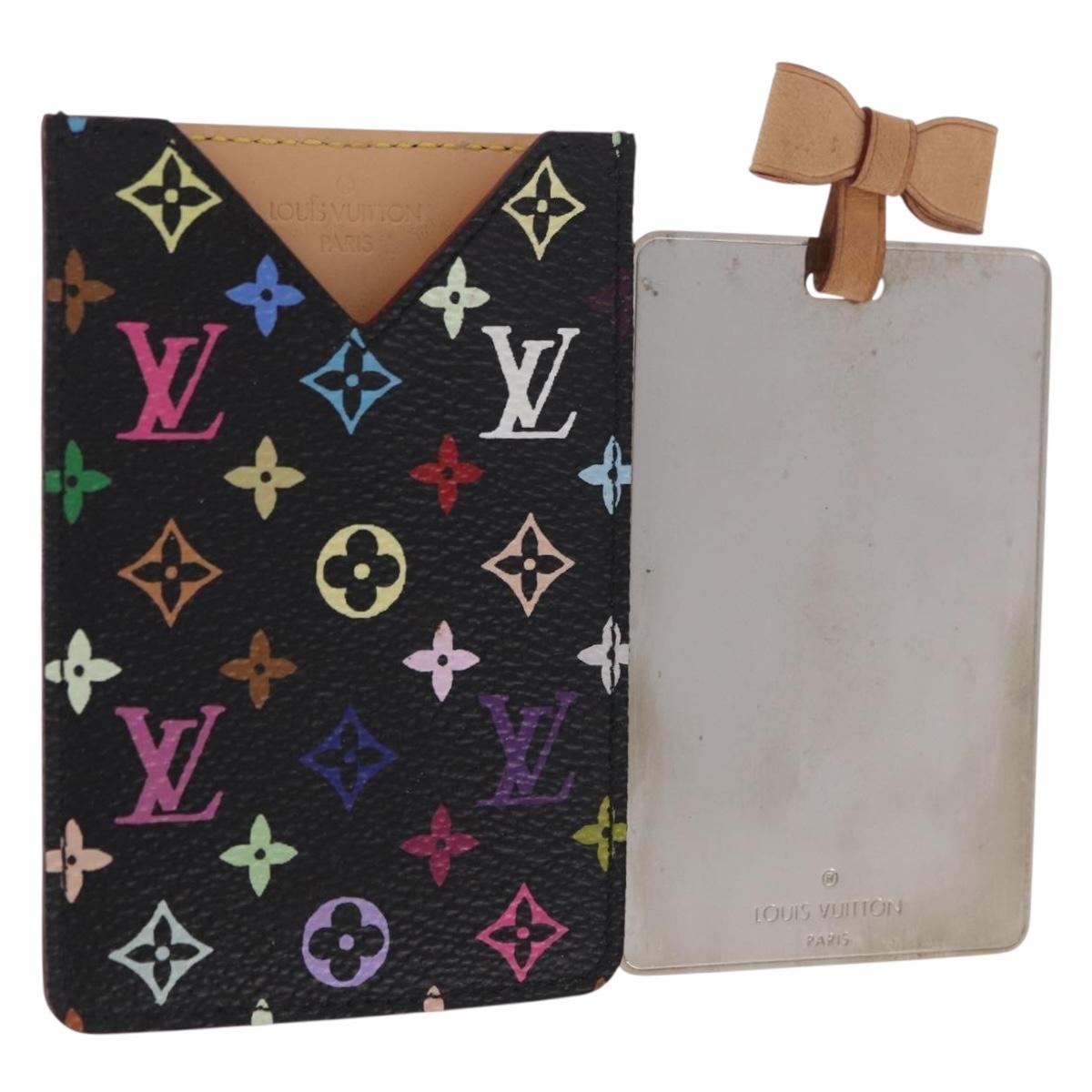 LOUIS VUITTON Monogram Multicolor Etui Mirror Black M92651 LV Auth 184415V