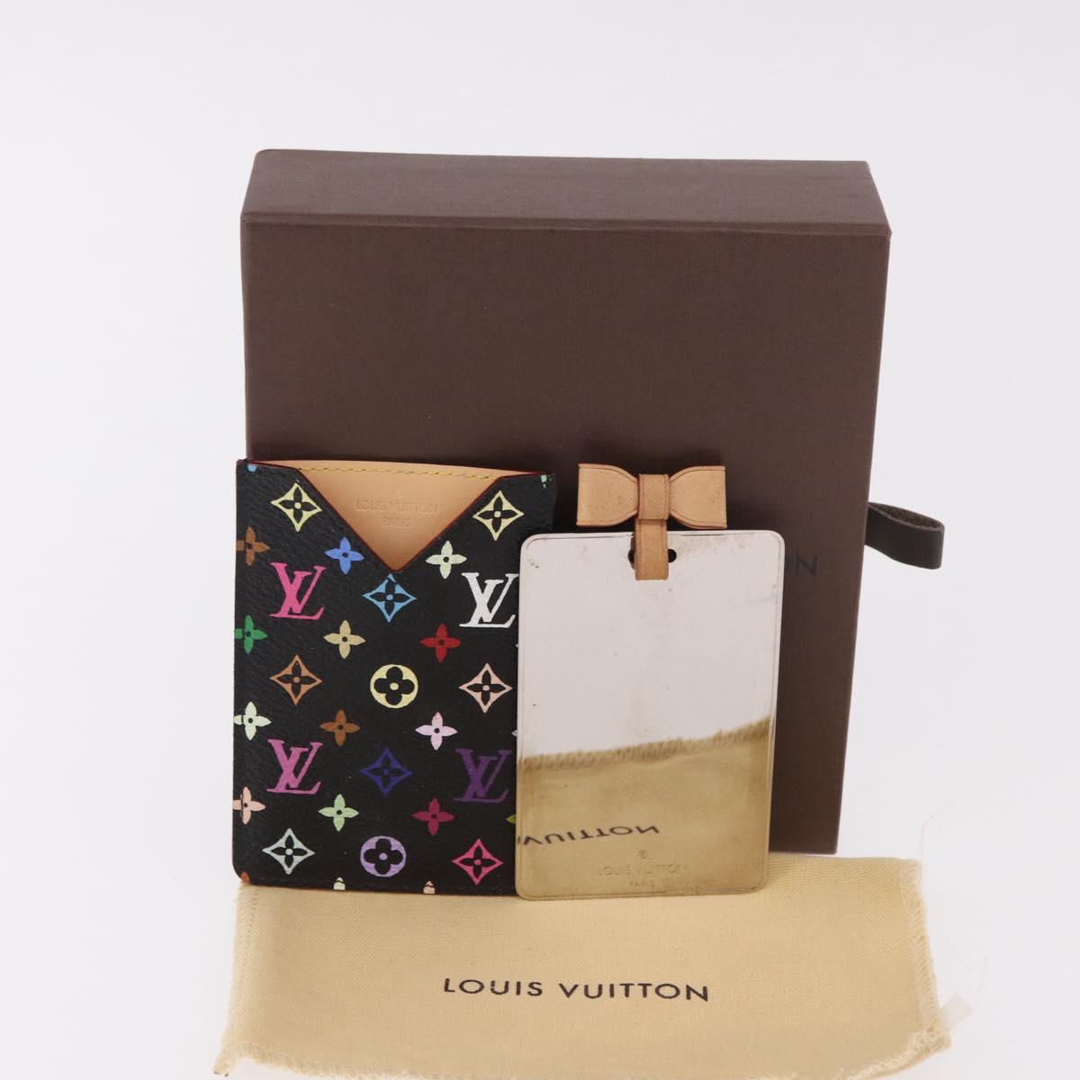 LOUIS VUITTON Monogram Multicolor Etui Mirror Black M92651 LV Auth 184415V