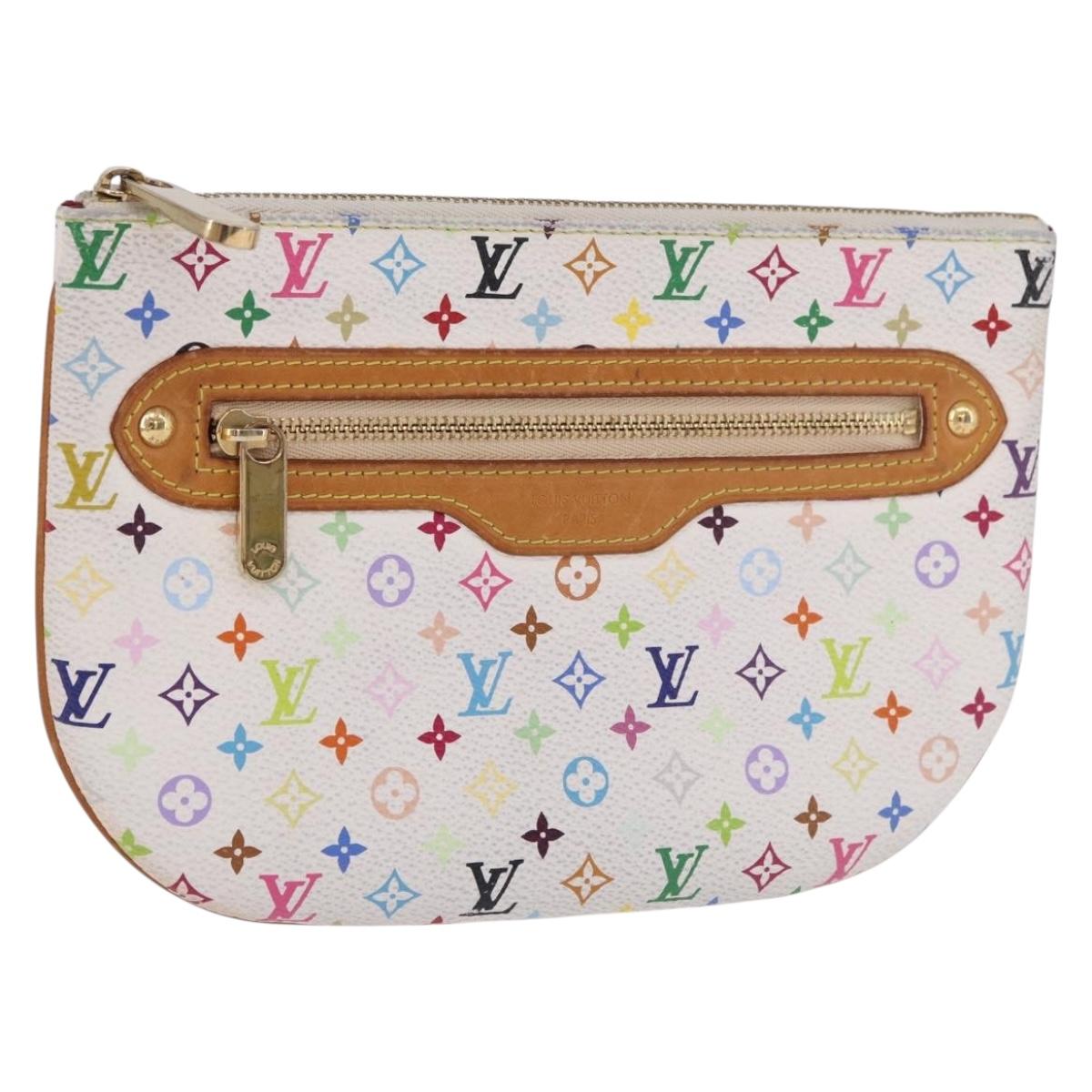 LOUIS VUITTON Monogram Multicolor Pochette GM Pouch White M60027 LV Auth 184418A