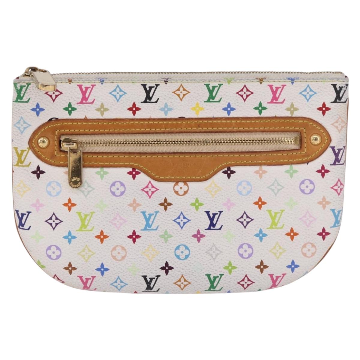 LOUIS VUITTON Monogram Multicolor Pochette GM Pouch White M60027 LV Auth 184418A