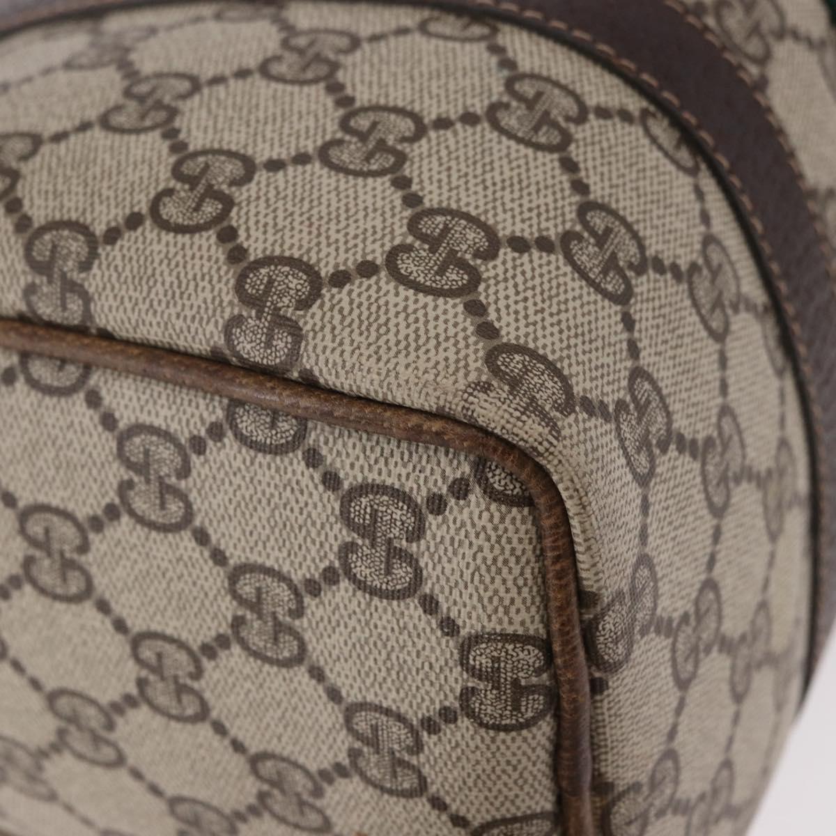 GUCCI GG Supreme Web Sherry Line Hand Bag PVC Beige Gold Red Auth 184430