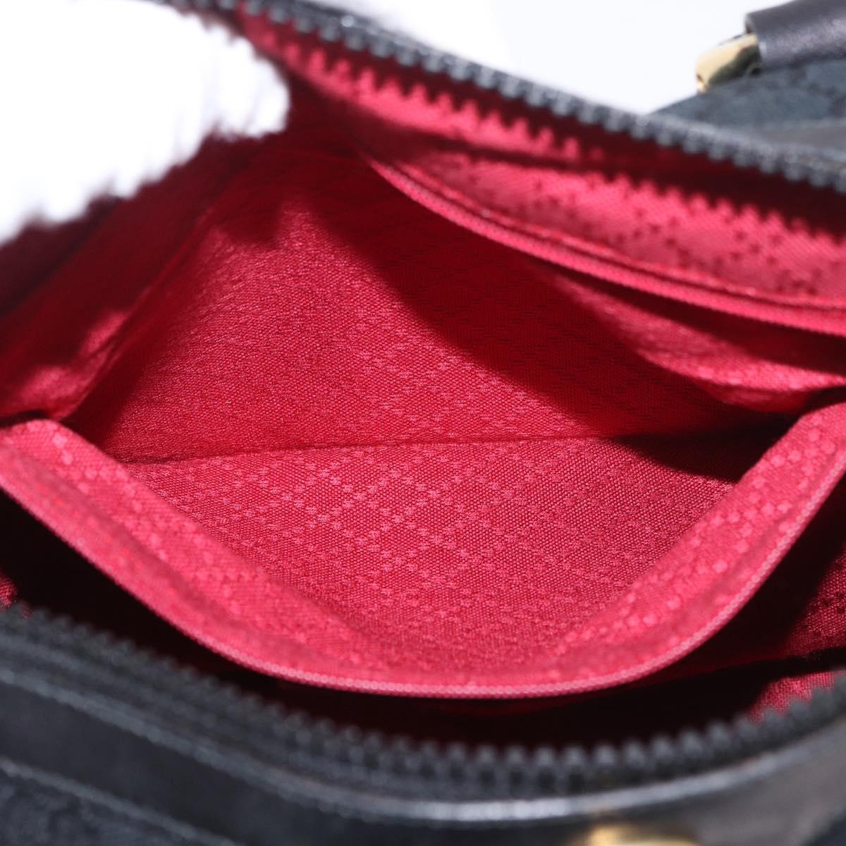 GUCCI GG Canvas Web Sherry Line Hand Bag Black Red Green 010 378 Auth 184441