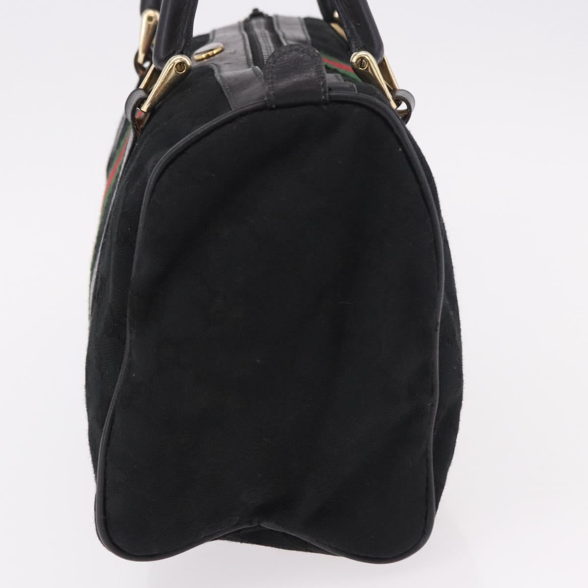 GUCCI GG Canvas Web Sherry Line Hand Bag Black Red Green 010 378 Auth 184441