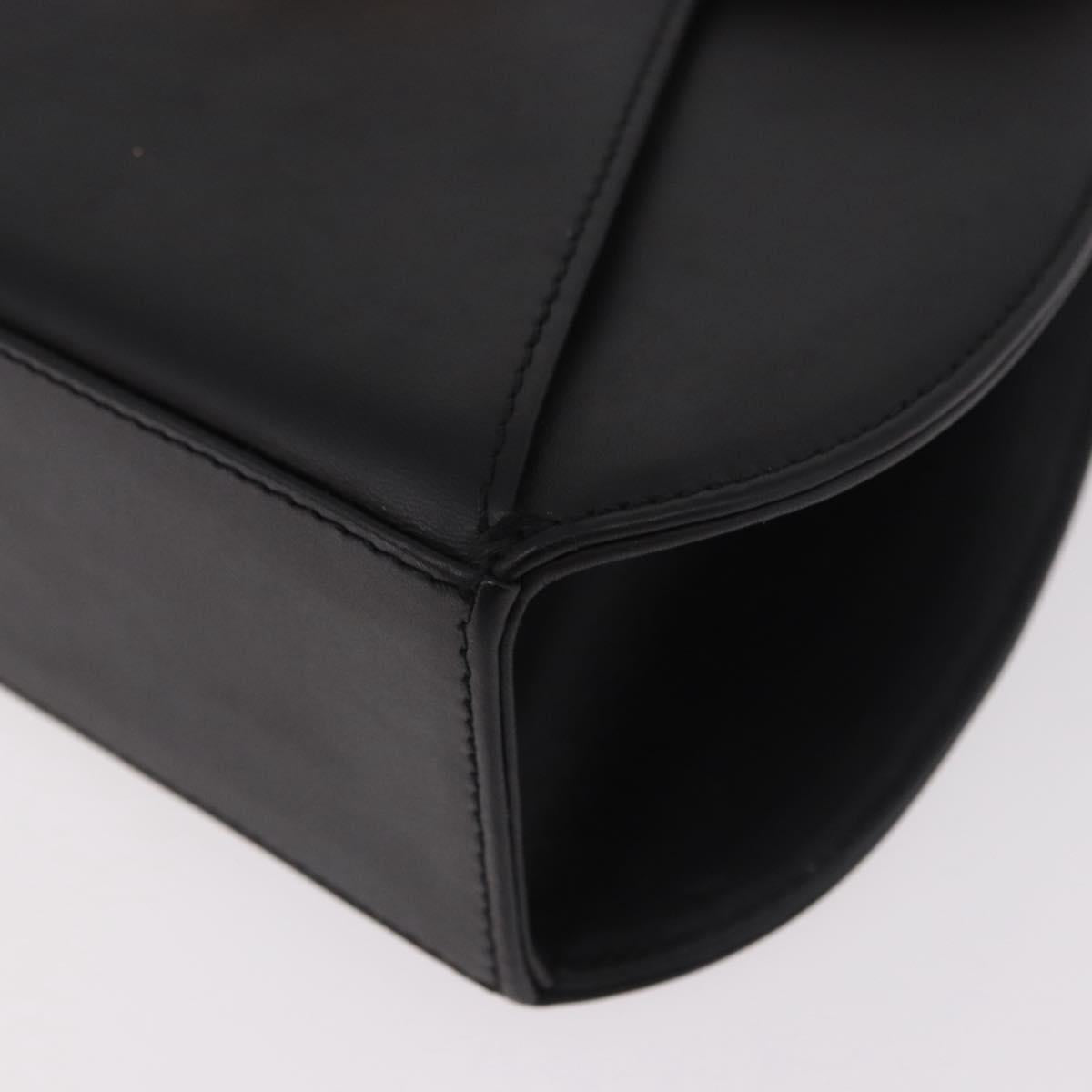CARTIER PANTHERE Hand Bag Leather Black Gold Auth 184443V