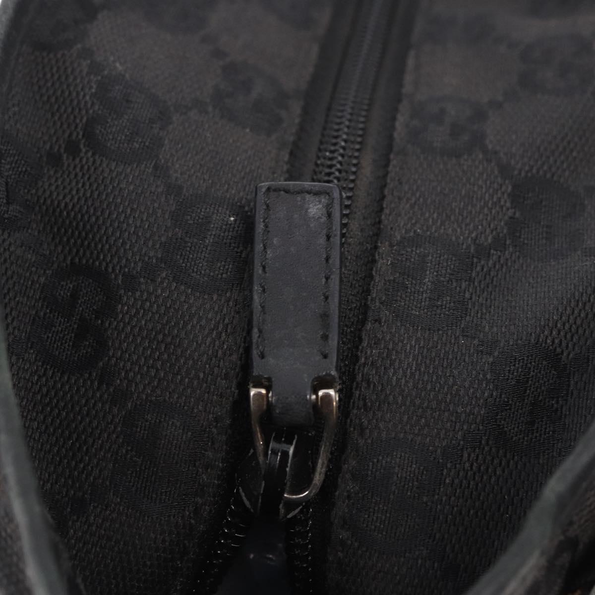 GUCCI GG Canvas Hand Bag Black Silver 28893 Auth 184450