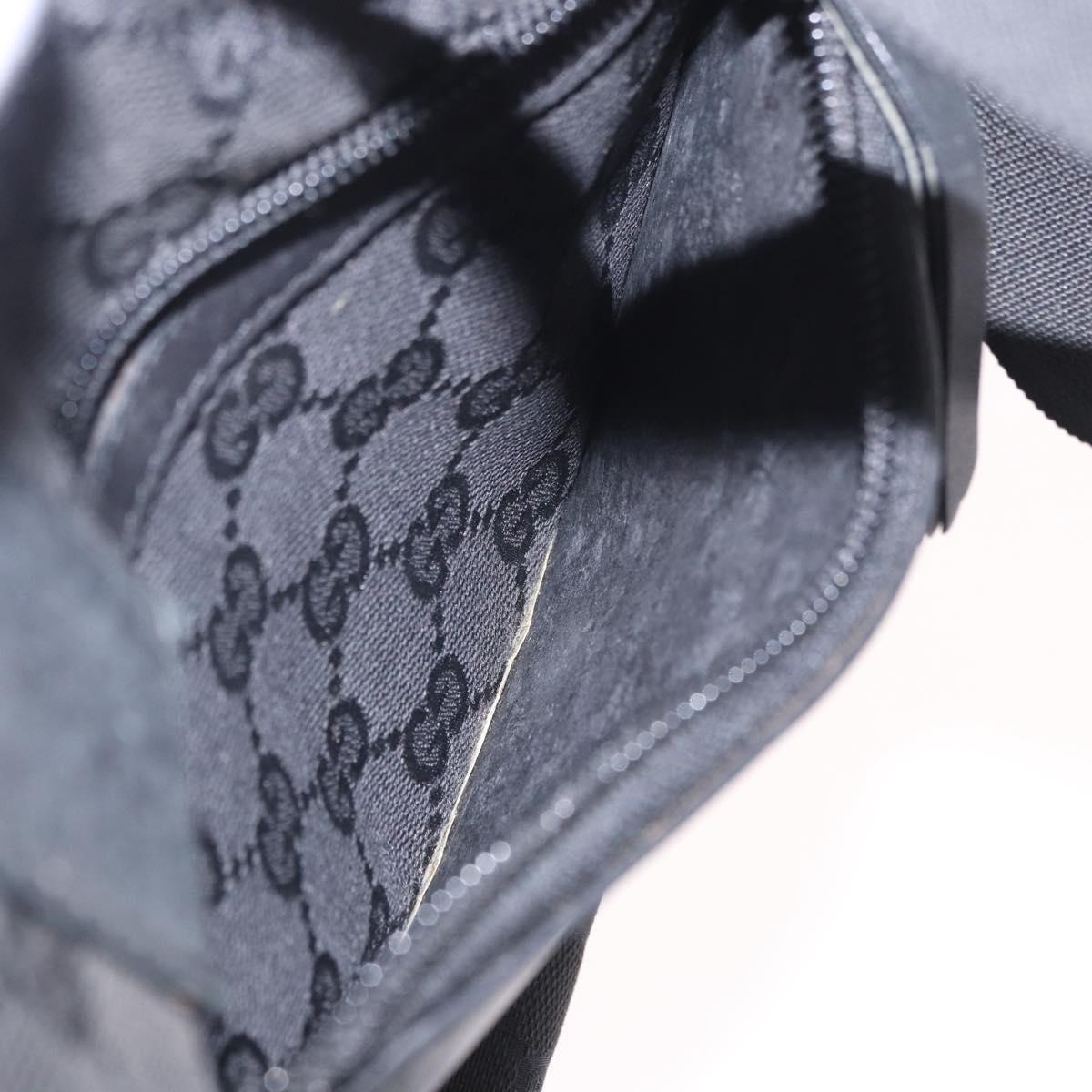 GUCCI GG Canvas Hand Bag Black Silver 28893 Auth 184450