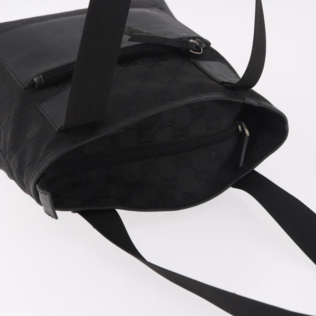GUCCI GG Canvas Hand Bag Black Silver 28893 Auth 184450