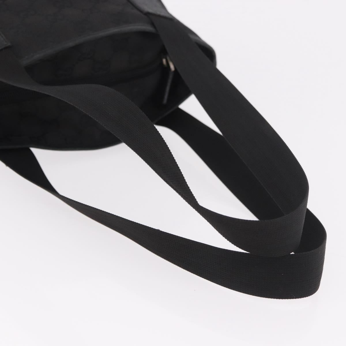GUCCI GG Canvas Hand Bag Black Silver 28893 Auth 184450