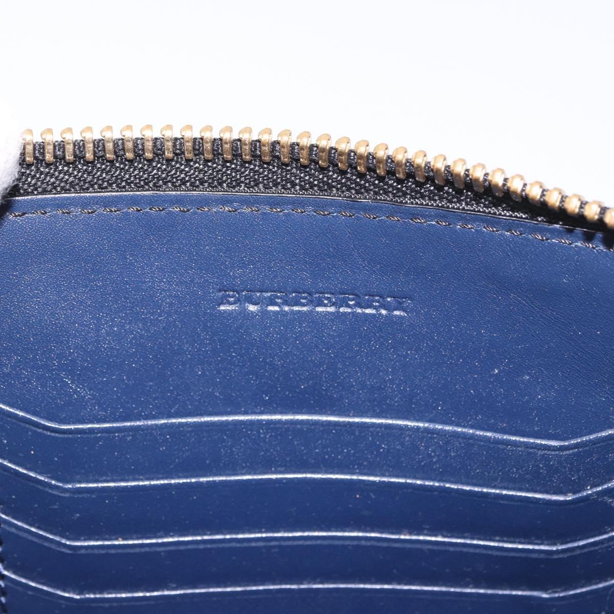BURBERRY Shoulder Bag Leather Navy Gold Auth 184458A