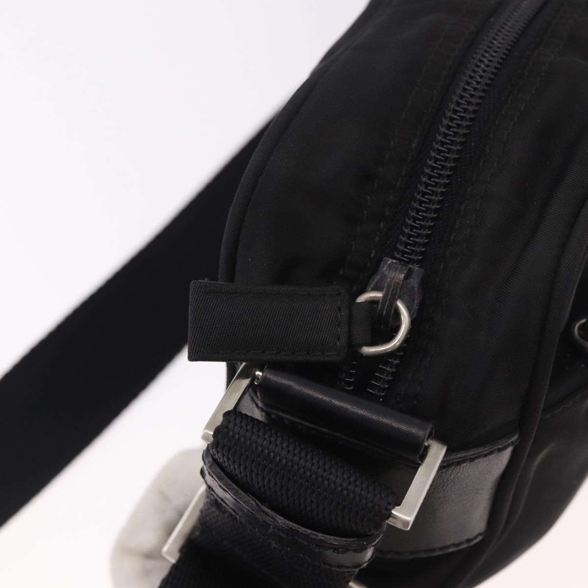 PRADA Shoulder Bag Test Nylon Navy Silver Auth 184461A