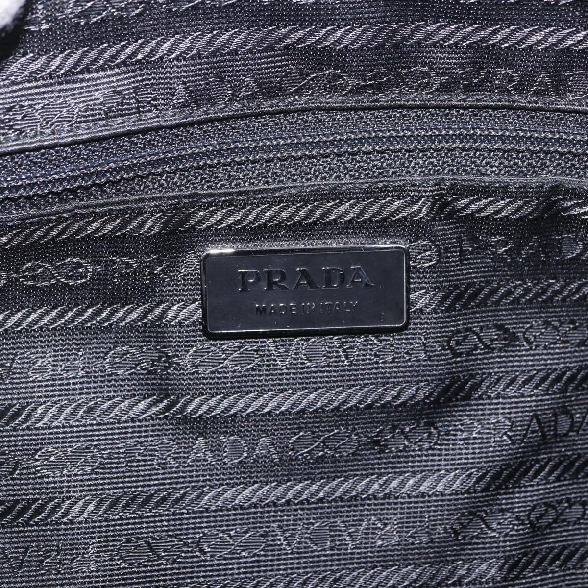PRADA Shoulder Bag Test Nylon Navy Silver Auth 184461A