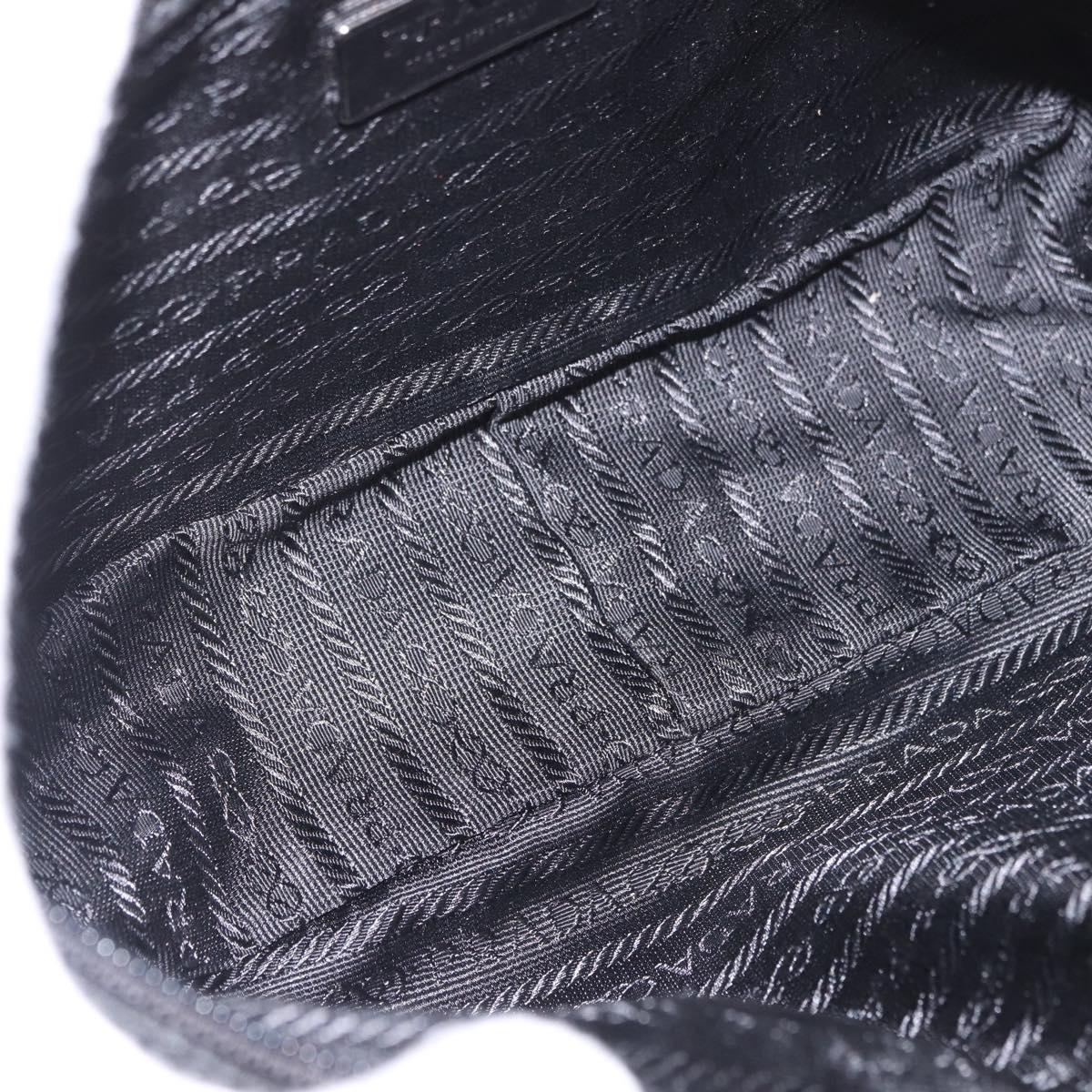 PRADA Shoulder Bag Test Nylon Navy Silver Auth 184461A