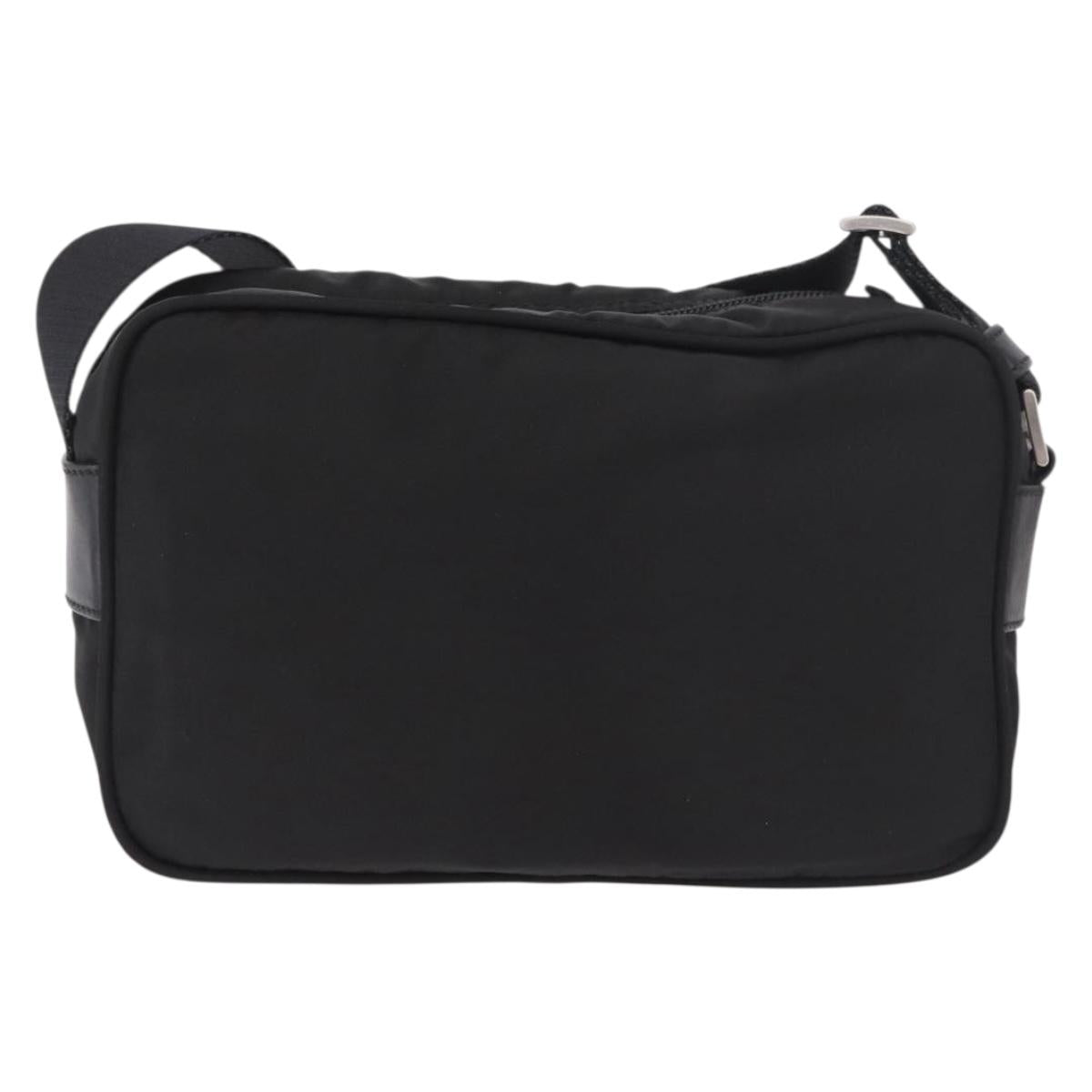 PRADA Shoulder Bag Test Nylon Navy Silver Auth 184461A