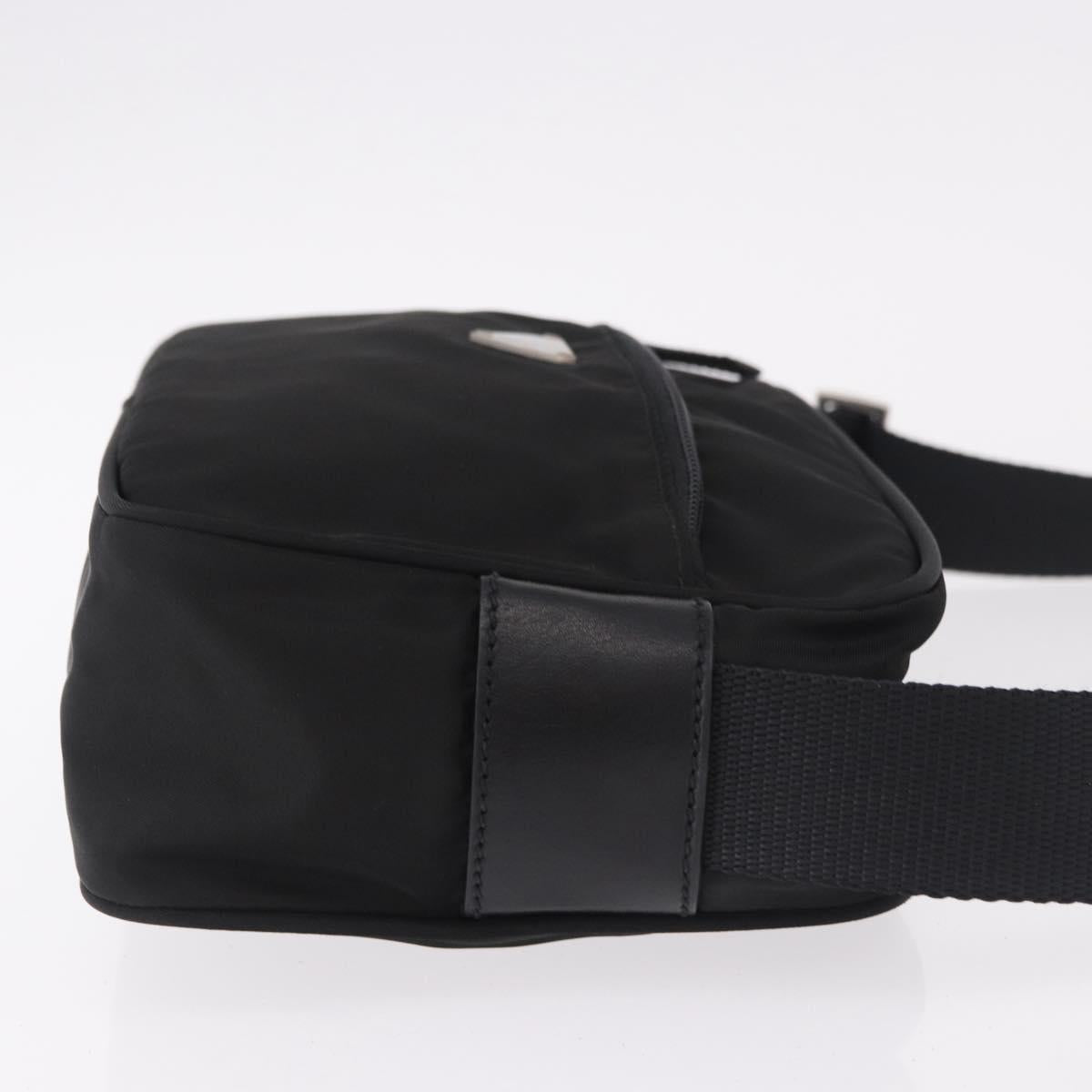 PRADA Shoulder Bag Test Nylon Navy Silver Auth 184461A