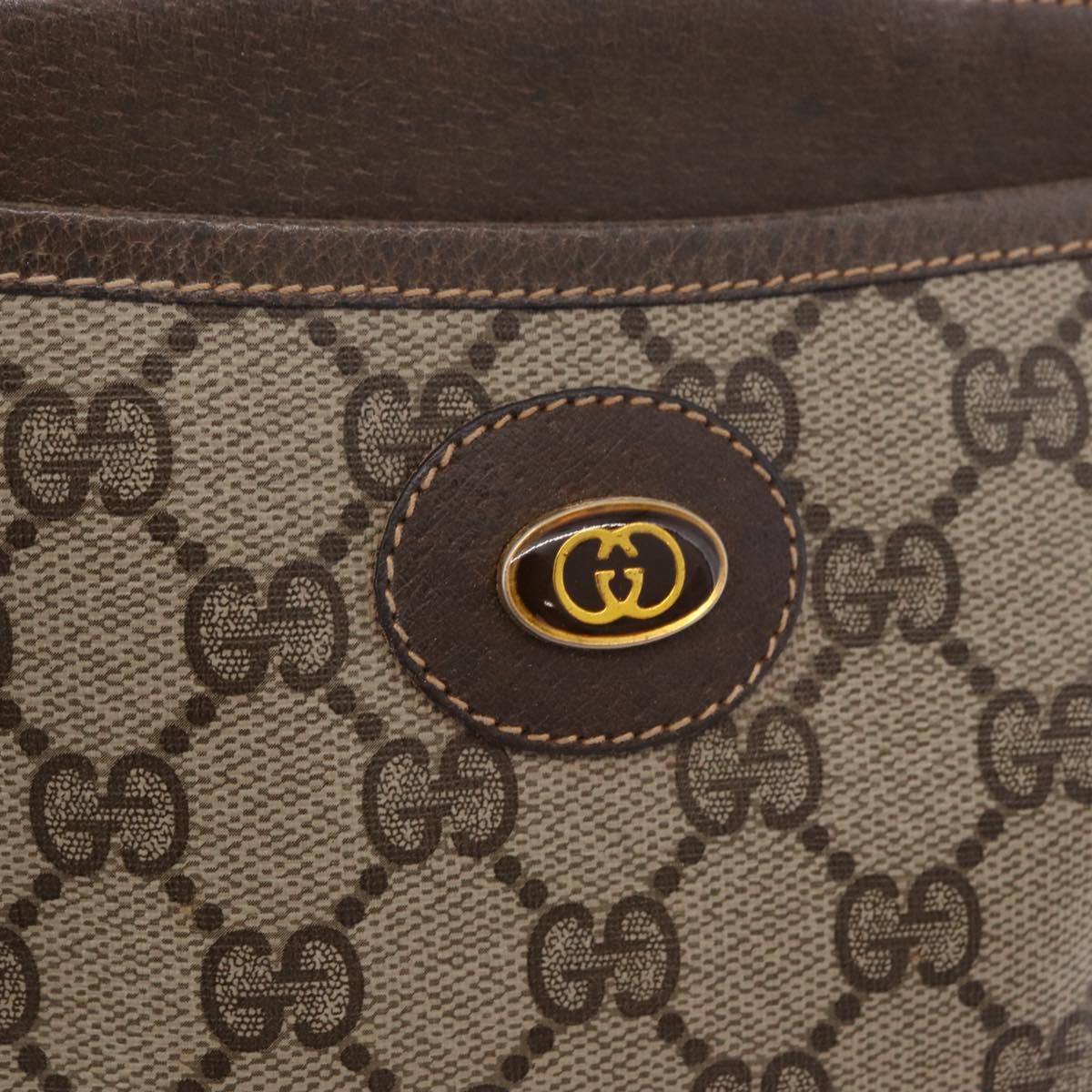 GUCCI GG Supreme Shoulder Bag PVC Beige Gold 904 02 020 Auth 184463