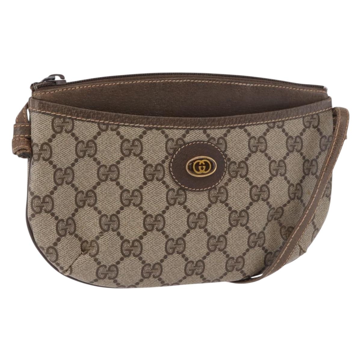GUCCI GG Supreme Shoulder Bag PVC Beige Gold 904 02 020 Auth 184463