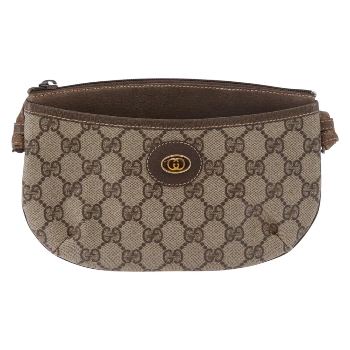 GUCCI GG Supreme Shoulder Bag PVC Beige Gold 904 02 020 Auth 184463