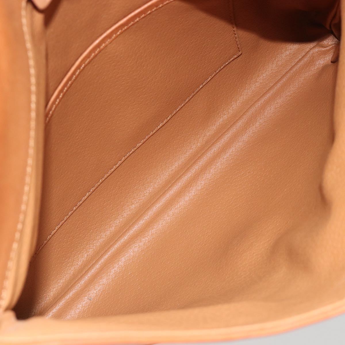 CELINE Macadam Canvas Clutch Bag PVC Beige Gold Auth 184467