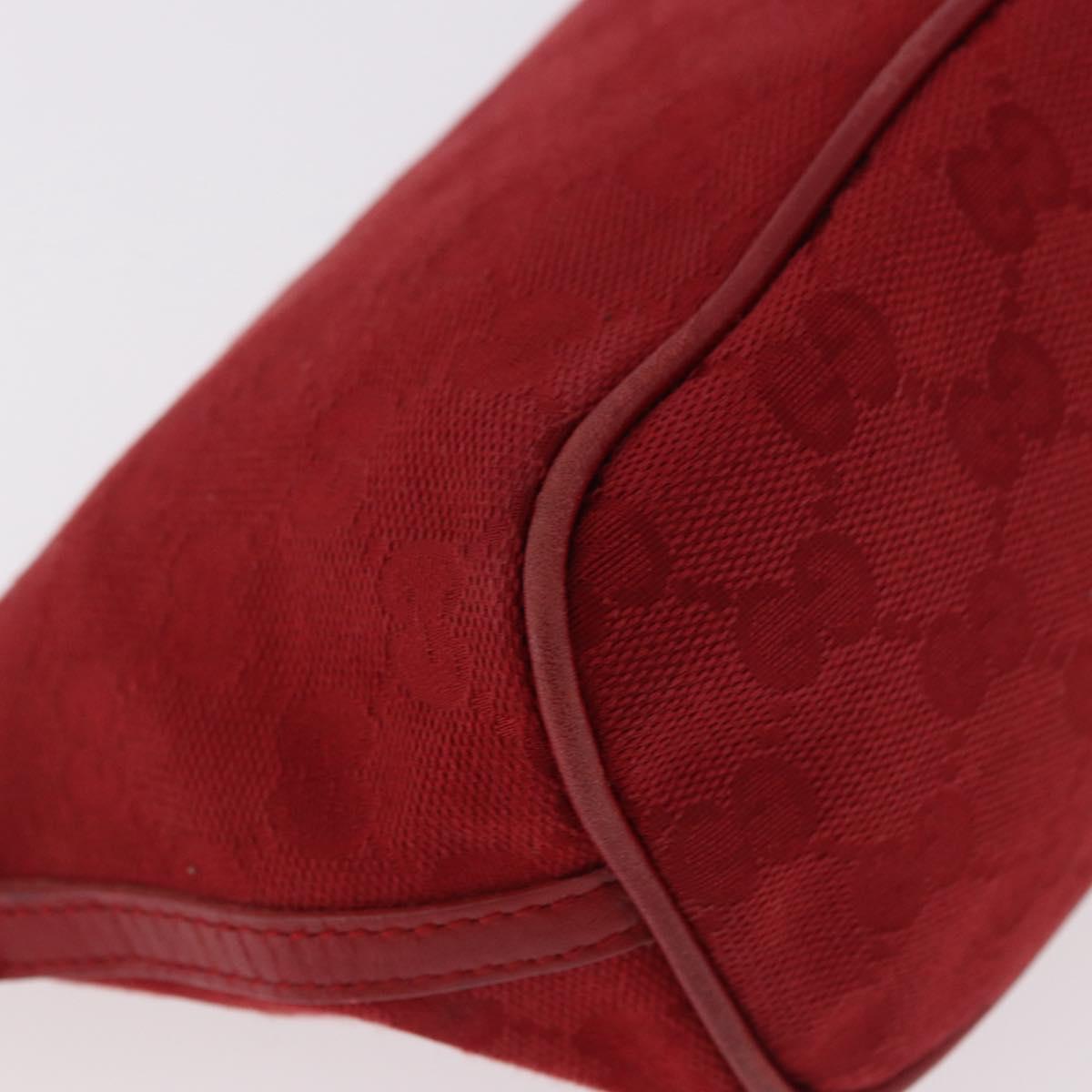 GUCCI GG Canvas Accessory Pouch Red Gold 039 1192 2123 Auth 184469