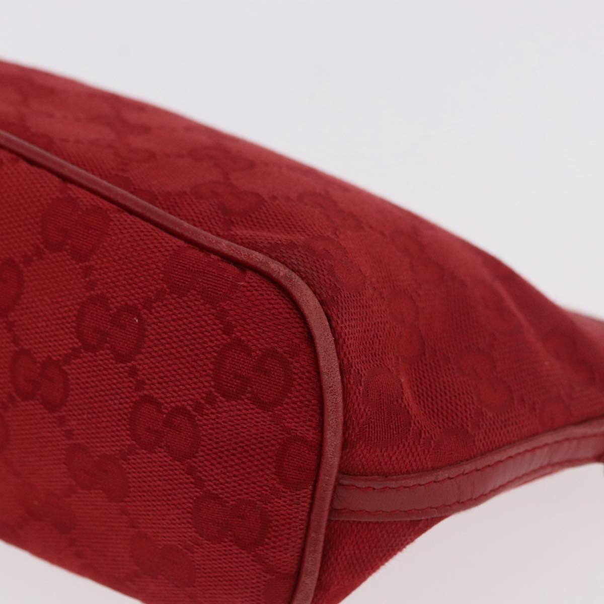 GUCCI GG Canvas Accessory Pouch Red Gold 039 1192 2123 Auth 184469