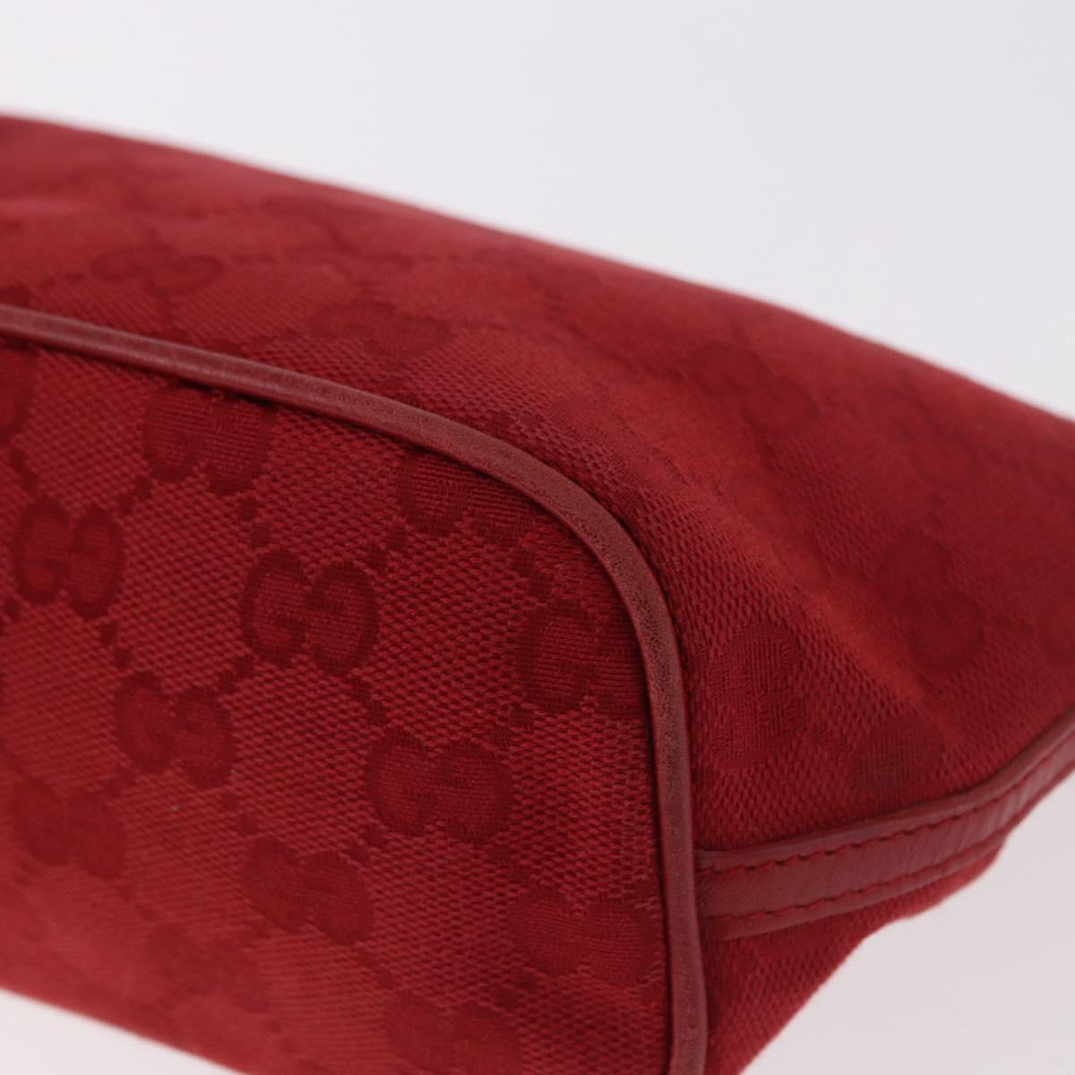 GUCCI GG Canvas Accessory Pouch Red Gold 039 1192 2123 Auth 184469