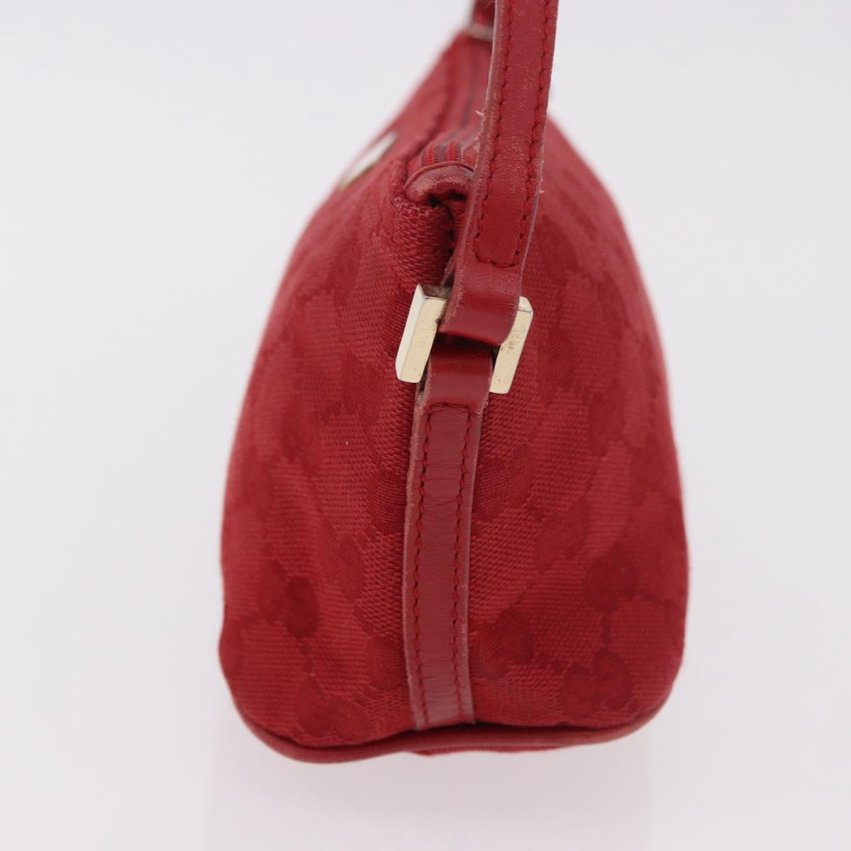 GUCCI GG Canvas Accessory Pouch Red Gold 039 1192 2123 Auth 184469