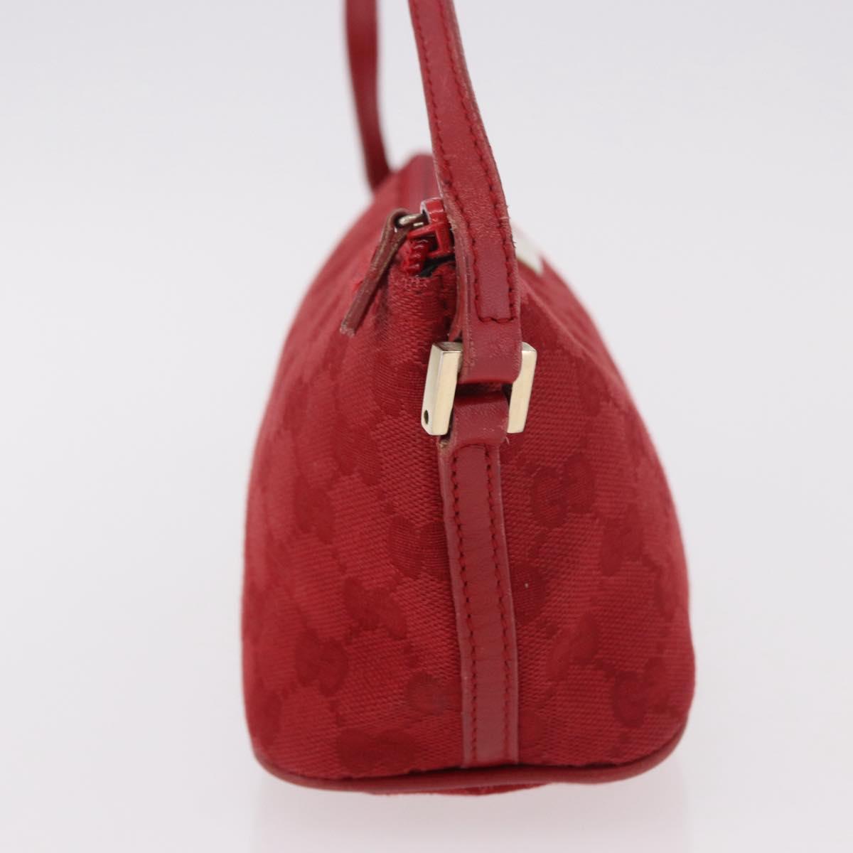GUCCI GG Canvas Accessory Pouch Red Gold 039 1192 2123 Auth 184469