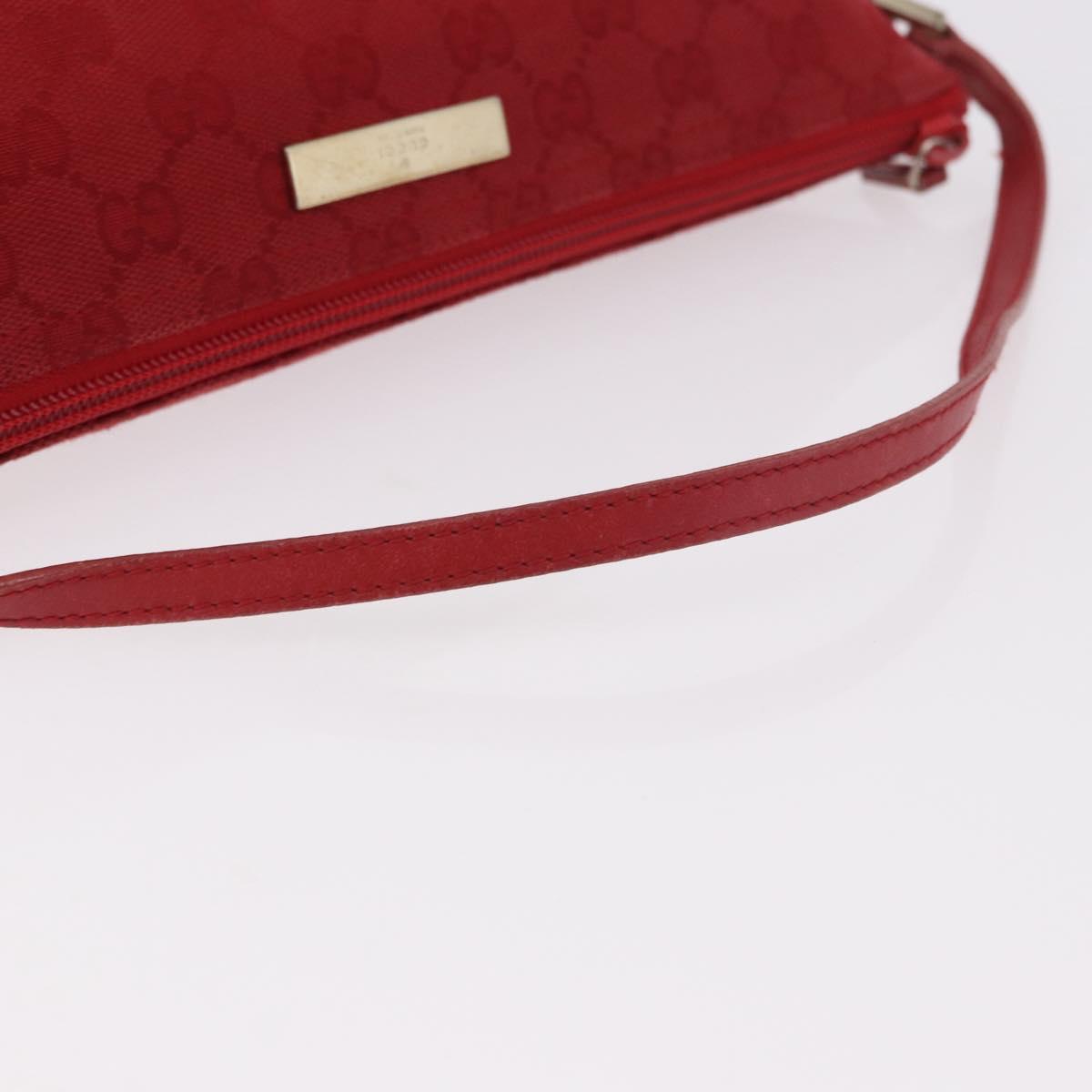 GUCCI GG Canvas Accessory Pouch Red Gold 039 1192 2123 Auth 184469