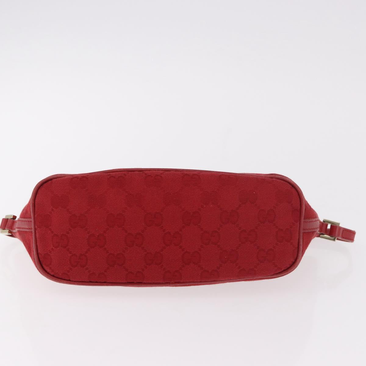 GUCCI GG Canvas Accessory Pouch Red Gold 039 1192 2123 Auth 184469