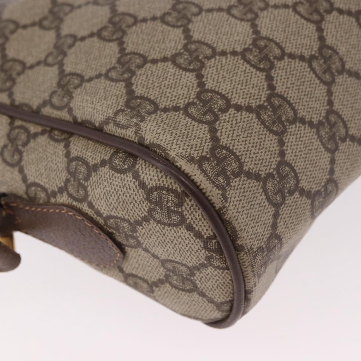 GUCCI GG Supreme Web Sherry Line Shoulder Bag PVC Beige Red Auth 184470