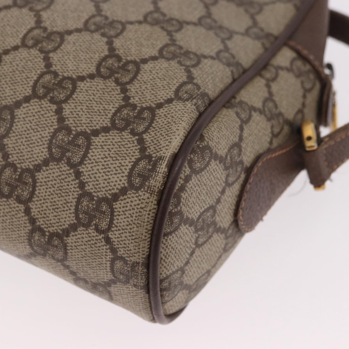 GUCCI GG Supreme Web Sherry Line Shoulder Bag PVC Beige Red Auth 184470