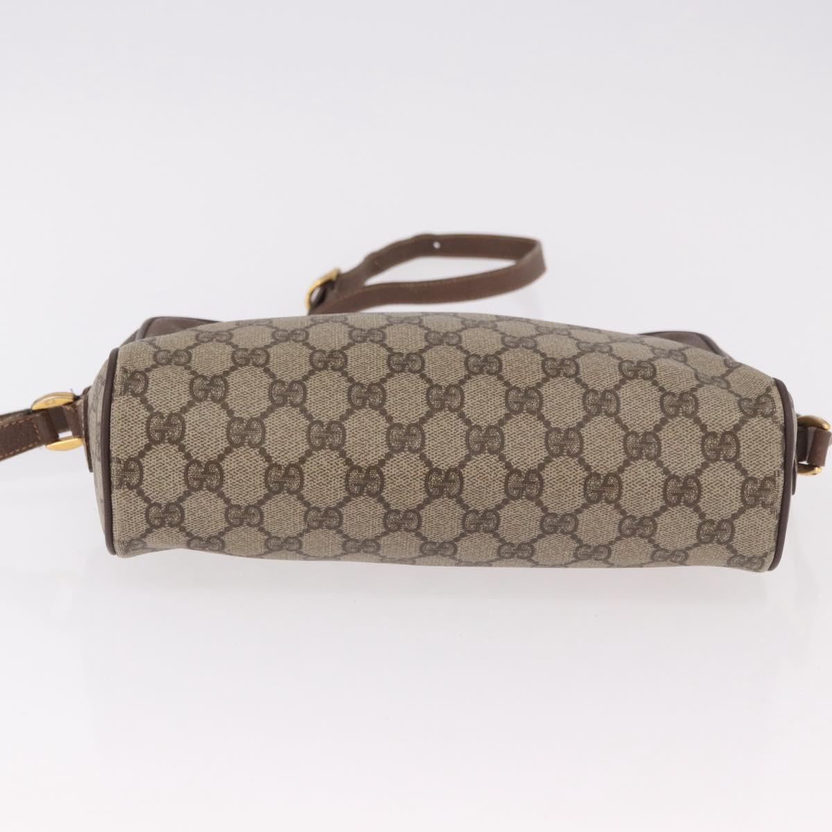 GUCCI GG Supreme Web Sherry Line Shoulder Bag PVC Beige Red Auth 184470