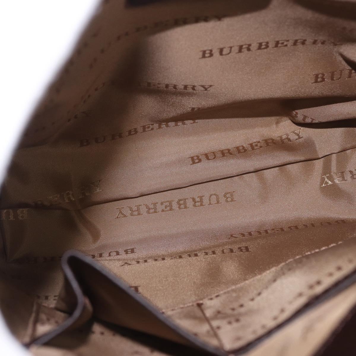 BURBERRY Nova Check Shoulder Bag Canvas Beige Silver Auth 184474A
