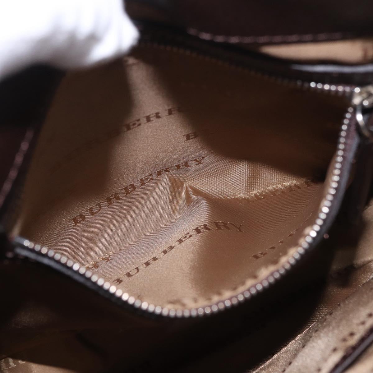 BURBERRY Nova Check Shoulder Bag Canvas Beige Silver Auth 184474A