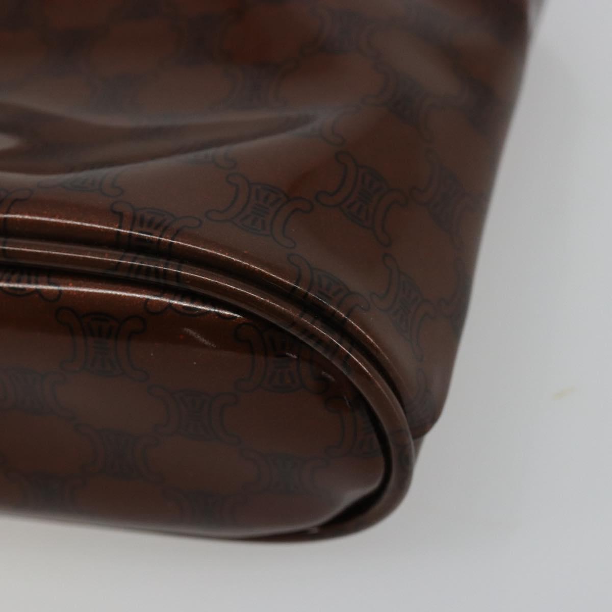 CELINE Macadam Canvas Hand Bag Vinyl Brown Auth 184476