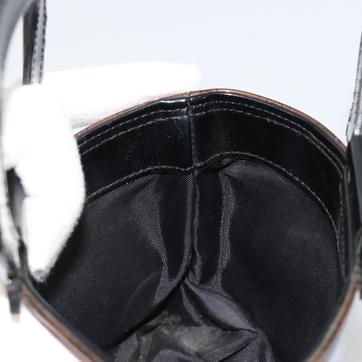 CELINE Macadam Canvas Hand Bag Vinyl Brown Auth 184476